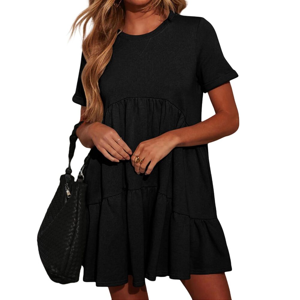 9737 Casual Dresses Short Sleeve Beach Mini Dress Summer Plus Size Baby